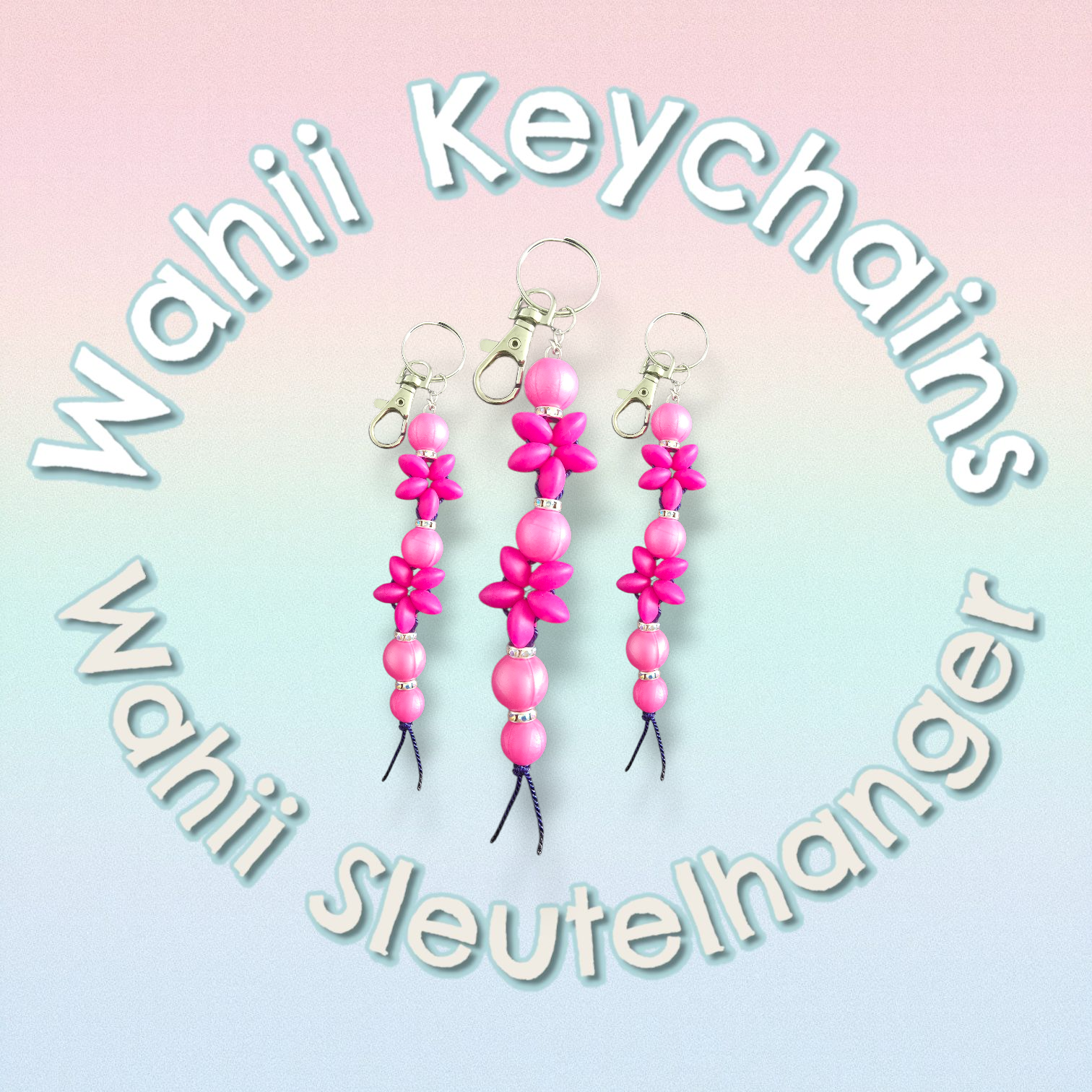 Pink Wahii Keychain